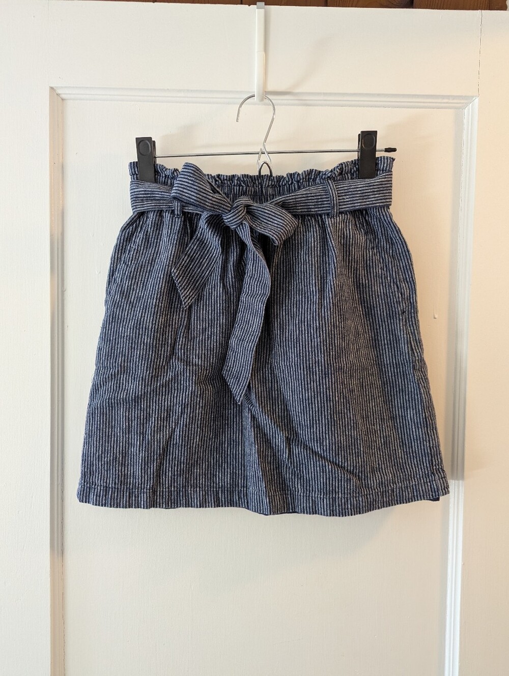 J Crew Factory Linen-cotton paper-bag mini skirt XS